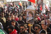 ببینید | سیل جمعیت در تشییع پیکر رهبر شهید انقلاب در نجف اشرف